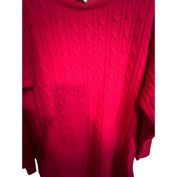 Vintage Express Tricot Red Cable Knit Sweater Lambswool and Angora Small - Picture 2 of 4